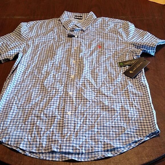 NWT US Polo Assn Men's Woven Short Sleeve button down shirt - Picture 1 of 7